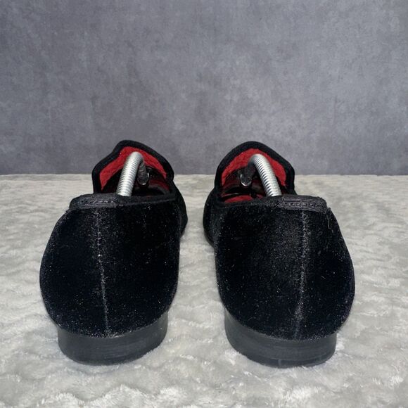 Handmade FERUCCI Men Plain Black Velvet Slippers loafers Mens Size 13 Slip On main image 6